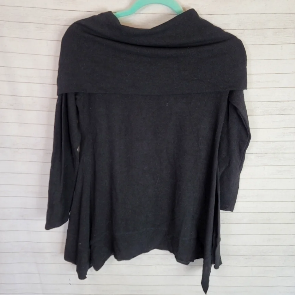 SOFT SURROUNDINGS BLACK COWL NECK SWEATER, SZ XS